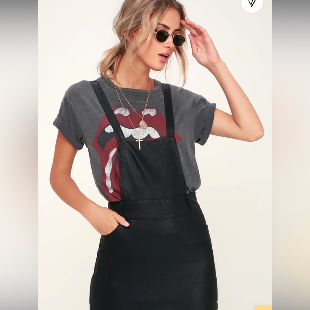 Bb Dakota Twice Shy Vegan Leather Pinafore Dress